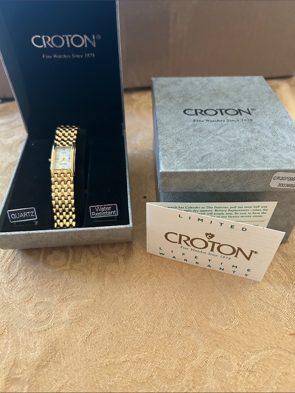 Vintage Croton Woman’s Gold Tone Quartz Watch White Dial